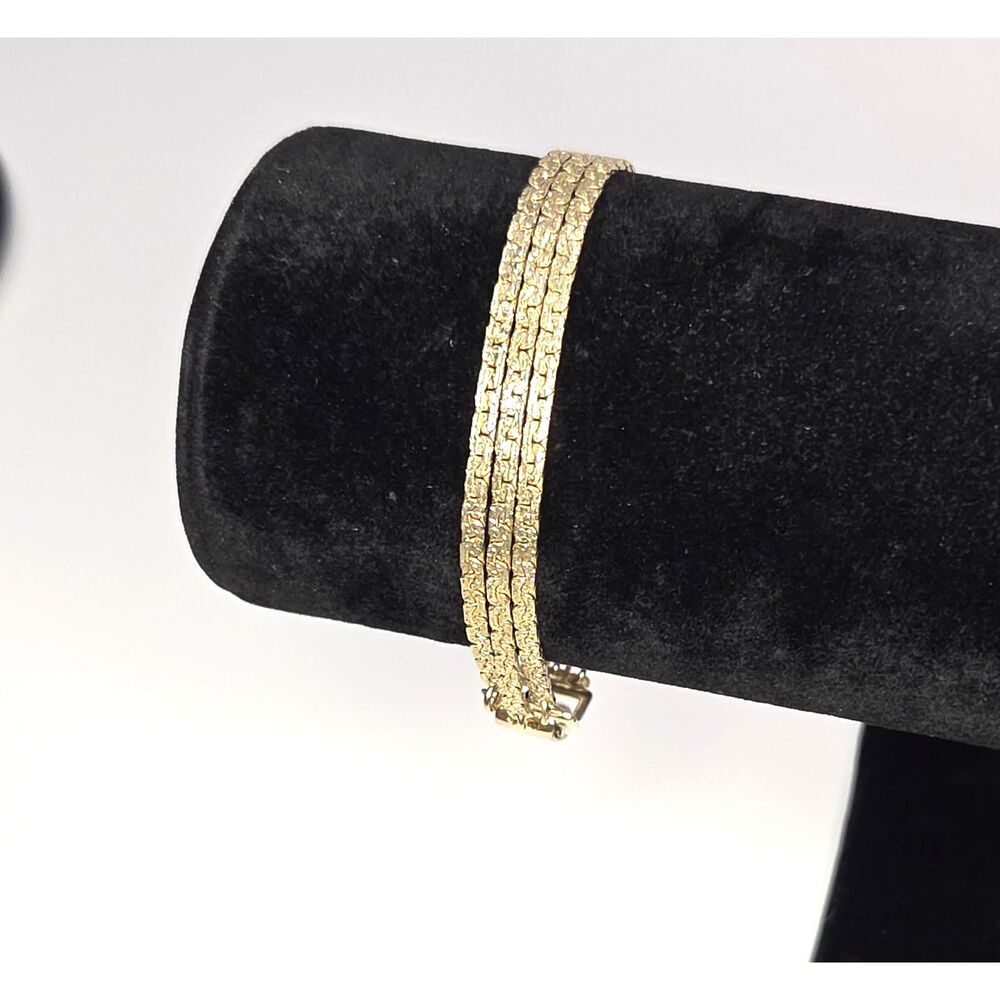 Triple Chain Gold Tone Bracelet